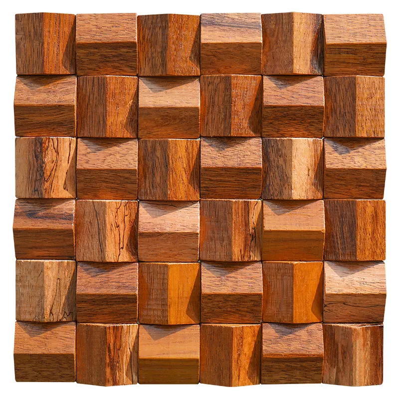 Massivholz 3D Mosaikplatte Premium ✅ (30 x 30 cm)