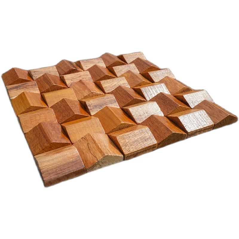 Massivholz 3D Mosaikplatte Premium ✅ (30 x 30 cm)